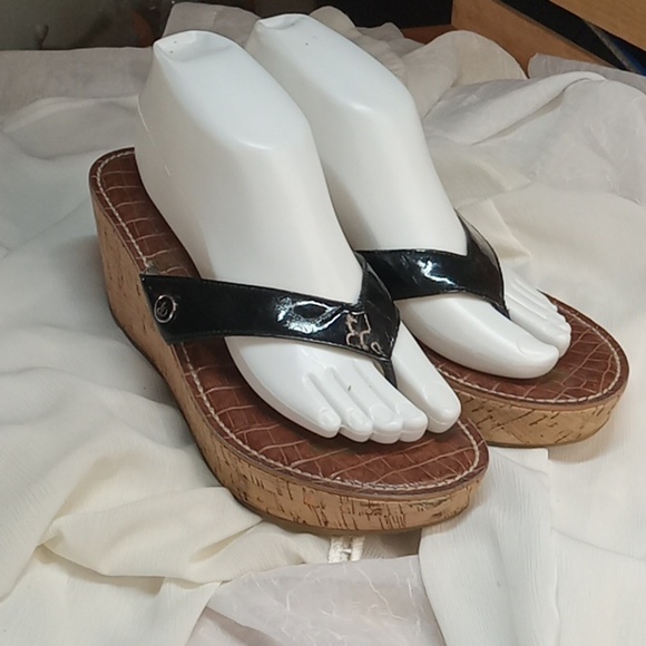 Sam Edelman platform women's sandals size 9 black - Picture 1 of 6